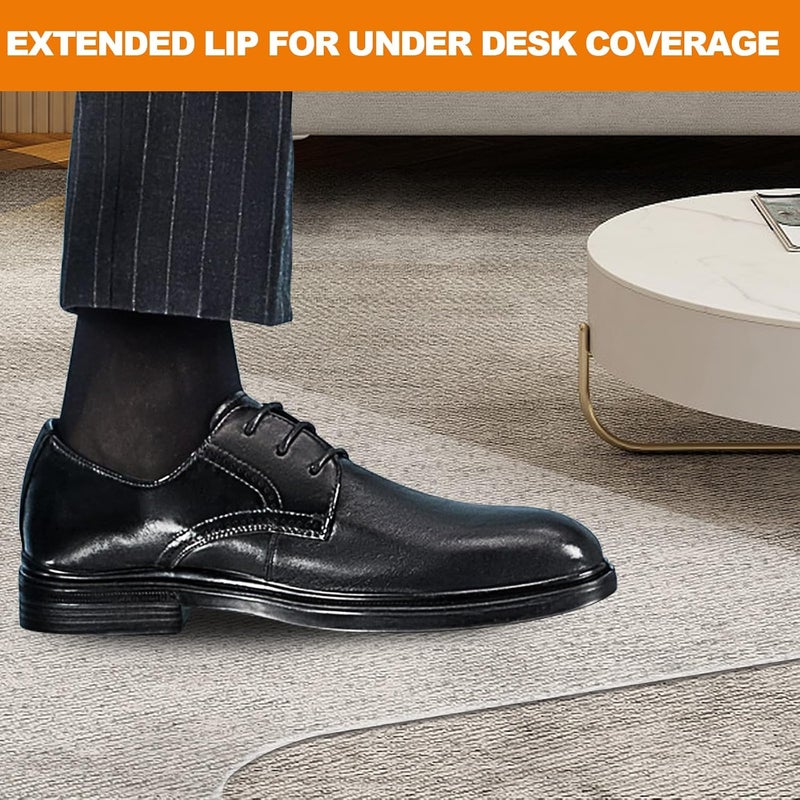 TONOS Thickened Chair Mat for Carpet- Low Pile Carpet Protector for Office Computer Desk Chair. Heavy Duty Desk Chair Mat for Carpeted Floors. Clear (with Lip, 47.5"X35.5"X0.15“) - Image 4